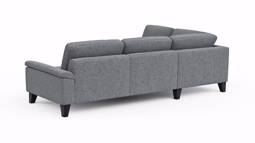 Ecksofa Oviedo - Ecke links mit 2,5-Sitzer inkl. Drehsitz, Stoff, Grau