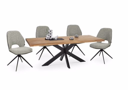 Stuhl MAILE - drehbar, Stoff, Grau, Anthrazit