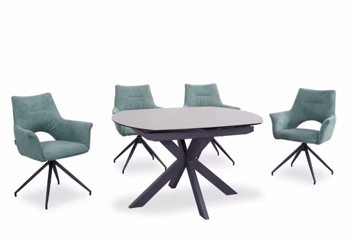 Esstisch MEGGIE - ausziehbar, LB ca. 130x100 cm, Glaskeramik, Grau