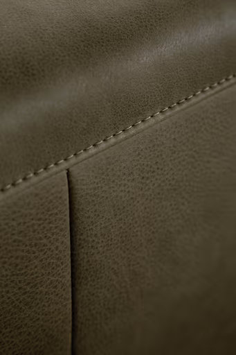 Ecksofa Solano - 2,5-Sitzer mit Ecke rechts, Leder, Olive, Relingfuß