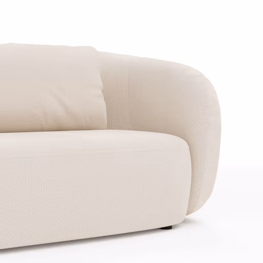 Sofa Karasu - 3-Sitzer, Stoff, Creme