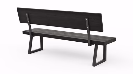 Holzbank Clifton - mit Rückenlehne, Breite ca. 180cm, Zerreiche massiv, smoked