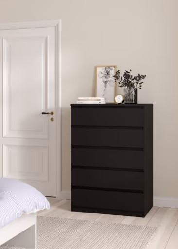 Kommode - B ca. 77 cm, Schwarz