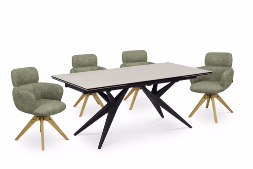 Armlehnstuhl MANJA - drehbar, Stoff, Grün