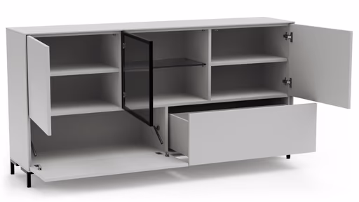 Sideboard Medio - Lack, Weiß