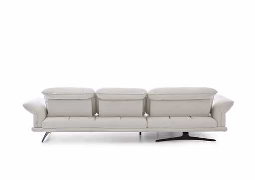 Ecksofa - Longchair links mit Sofa 2-Sitzer, Sitztiefe verstellbar, Stoff, Snow