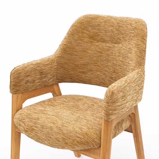 Armlehnstuhl Flore 1 - Stoff, Curry