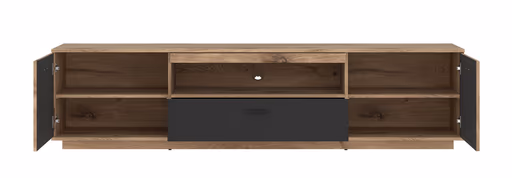 TV-Lowboard - B ca. 210 cm, Viking Eiche Nachbildung, Anthrazit