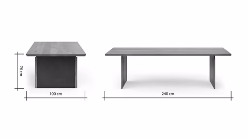 Esstisch Bakersfield - LB ca. 240x100 cm, Asteiche massiv, barrique