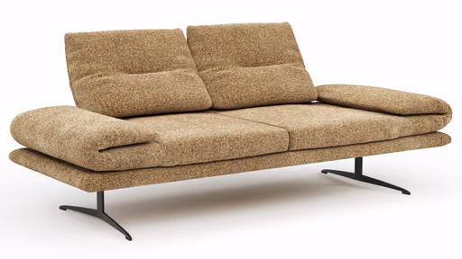 Sofa Lucero 2.0 - 2,5-Sitzer inkl. Rückenlehne verstellbar, Stoff, Cognac