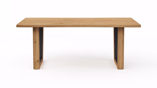Esstisch Belfast - LB ca. 200x100 cm, Eiche massiv, mit Metalleinlage im Gestell