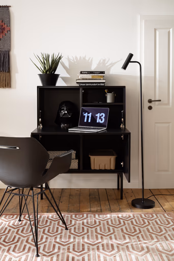 Highboard Edge -  Schwarz, Gebeizt