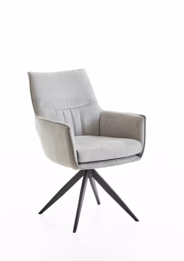 Armlehnstuhl - Stoff, Hellgrau, drehbar