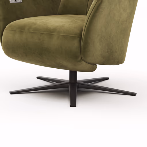 Sessel Noto Relax II - Rückenlehne und Fußteil verstellbar (motorisch), Velour, Schlammgrün