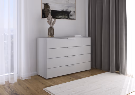 Kommode - Seidengrau Dekor