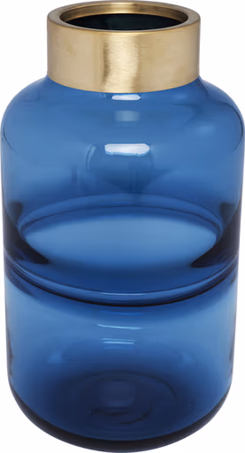 Glasvase- DH ca. 16x28 cm, Blau.Lackiert