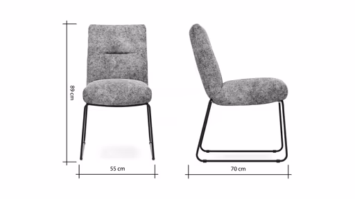 Stuhl Calgary - Stoff, Hellblau