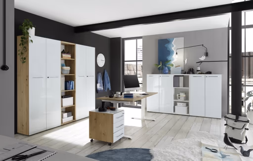 Rollcontainer GWEN - B/H/T ca. 40x55x50 cm, Eiche Dekor