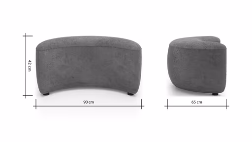 Anstellhocker Karasu - Stoff, Taupe