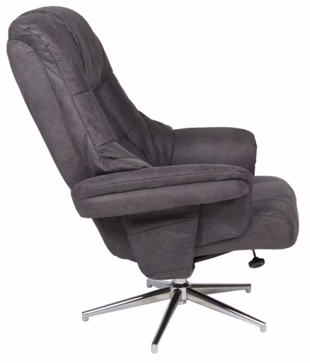 Relaxsessel mit Hocker - drehbar, Relaxfunktion, Microfaser, Anthrazit