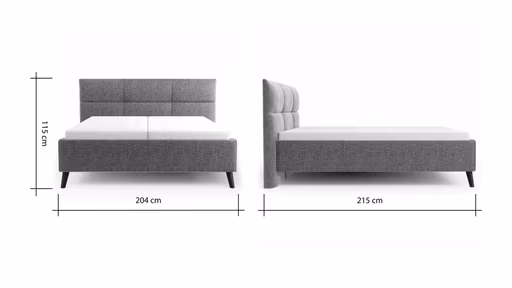 Bettgestell Carmen - Liegefläche ca. 180x200cm, Stoff, Moos