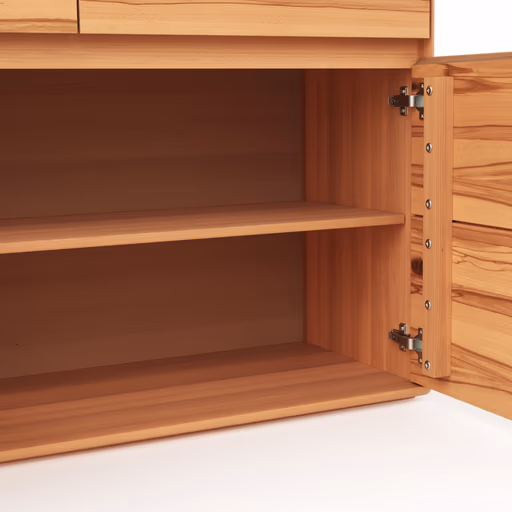 Highboard Hillsboro - inkl. Beleuchtung, Buche/Kernbuche natur, geölt