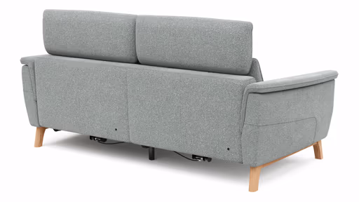 Sofa Nevin - 3-Sitzer, inkl. Relaxfunktion und Kopfteilverstellung (motorisch), Stoff, Silbergrau 