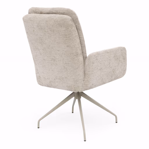 Armlehnstuhl Evania - Dreh und Relax-Funktion, hoher Rücken, Stoff, Ecru