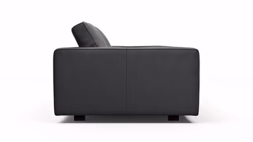 Sofa Aprino 2 - 3,5-Sitzer L, Dickleder, Schwarz, Armlehne Block schmal