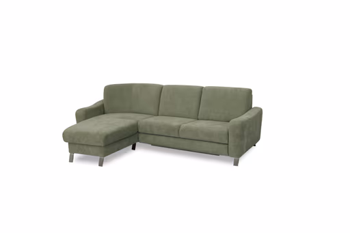 Ecksofa Colombia - Longchair links und 2,5-Sitzer, Stoff, Braungrün