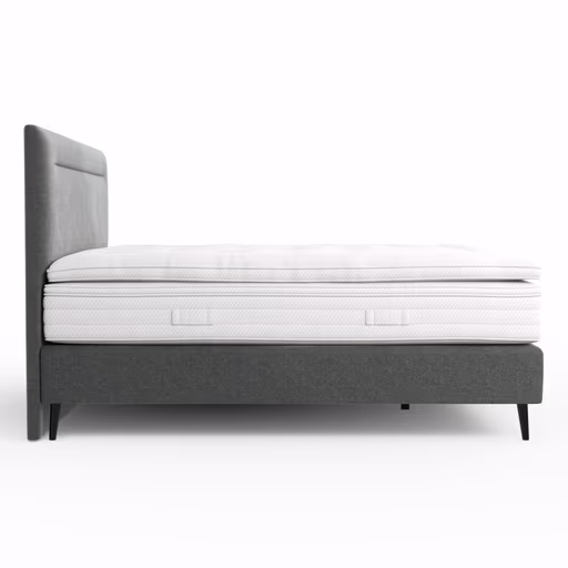 Boxspringbett Navelli 1 - Liegefläche ca. 180x200 cm, Stoff, Grau