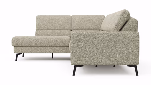 Ecksofa Valera - 3-Sitzer mit Ecke rechts inkl. Rückenlehne verstellbar, Stoff, Limone