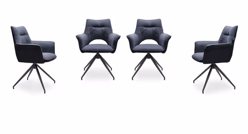 Armlehnstuhl MALEEN - drehbar, Stoff, Blau