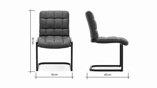 Freischwinger Cambridge - Leder, Anthrazit