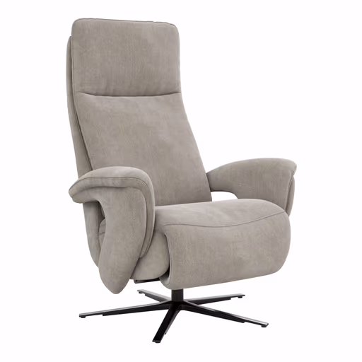 Sessel Tulsa Relax - Größe L, inkl. Maxirücken und Kopf-/Fußteil/Rückenlehne verstellbar, Stoff, Graubeige