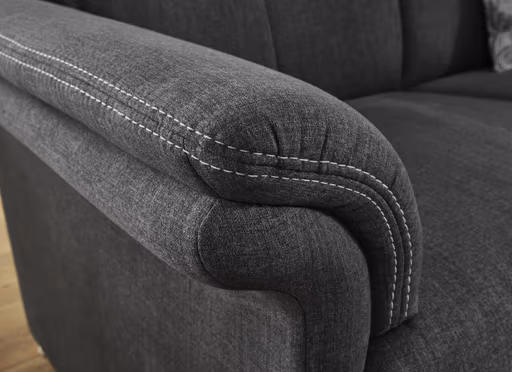 Sofa - 2-Sitzer, Stoff, Anthrazit