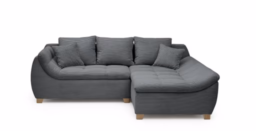 Ecksofa JAMILA - 2-Sitzer, Ecke rechts, Stoff, Anthrazit