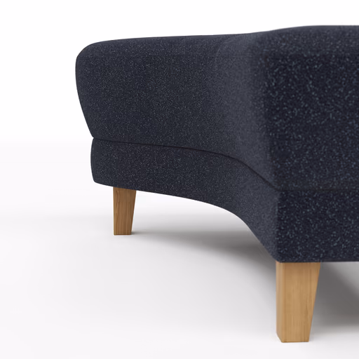 Hocker Stamford - gebogen, Links, LB ca. 89x65 cm, Stoff, Dunkelblau