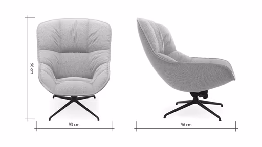 Sessel Unn - Stoff, Hellgrau