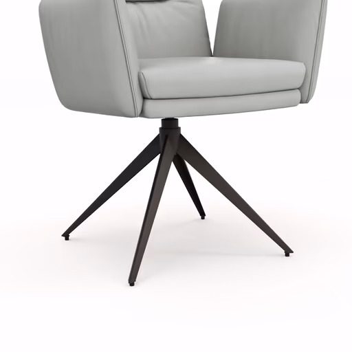 Armlehnstuhl Coscino - Leder, Hellgrau