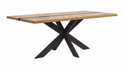 Esstisch Kima - LB ca. 200x100 cm, Wildeiche massiv mit Epoxid-Harz