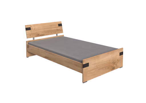 Bettgestell- Liegefläche ca, 120x200 cm, Eiche Dekor, Graphit