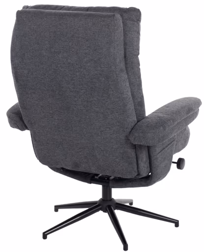 Relaxsessel mit Hocker - drehbar, Relaxfunktion, Webstoff, Anthrazit