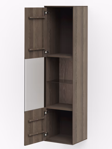 Hängevitrine Saratoga - Anschlag Links, Buche massiv, silbergrau geölt