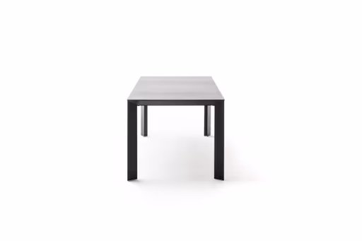 Esstisch Hakon - ausziehbar, LB 160x90 cm, Keramik, Dunkelgrau, Gestell Schwarz