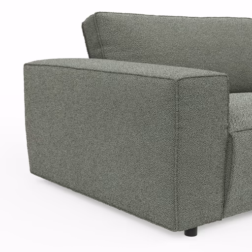 Ecksofa Lilaia - 2-Sitzer links, Ecke, 1,5-Sitzer Tief, Stoff, Olivgrün