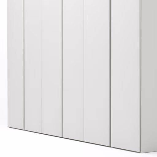 Drehtürenschrank Loretto - B ca. 280 cm, Melamin matt, Weiß