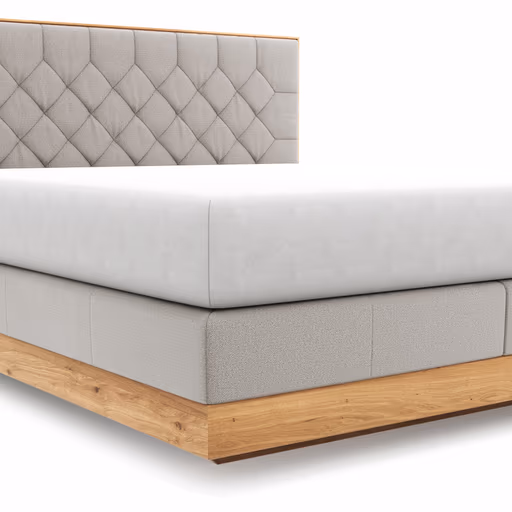 Boxspringbett Alpin Luxe - Liegefläche ca. 180x200 cm, Stoff, Graubeige