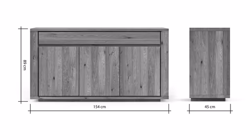 Sideboard Bakersfield - Schublade geschroppt, Asteiche massiv, geölt