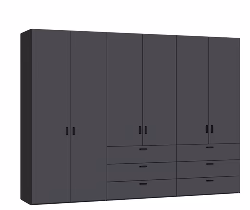Drehtürenschrank JOIN IT- B ca. 303 cm, Schwarz, Anthrazit